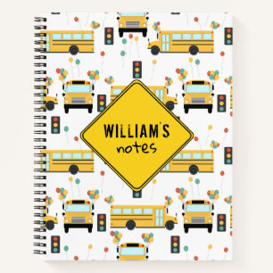 Cuaderno Fiesta de Autobuses Escolares Amarillos Notas Esco