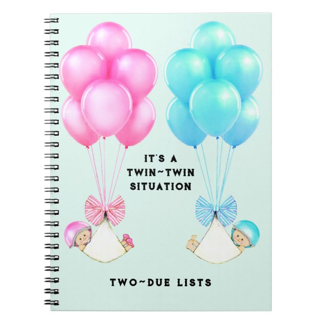 Cuaderno Fiesta de Bebés Gemelos (Frente)