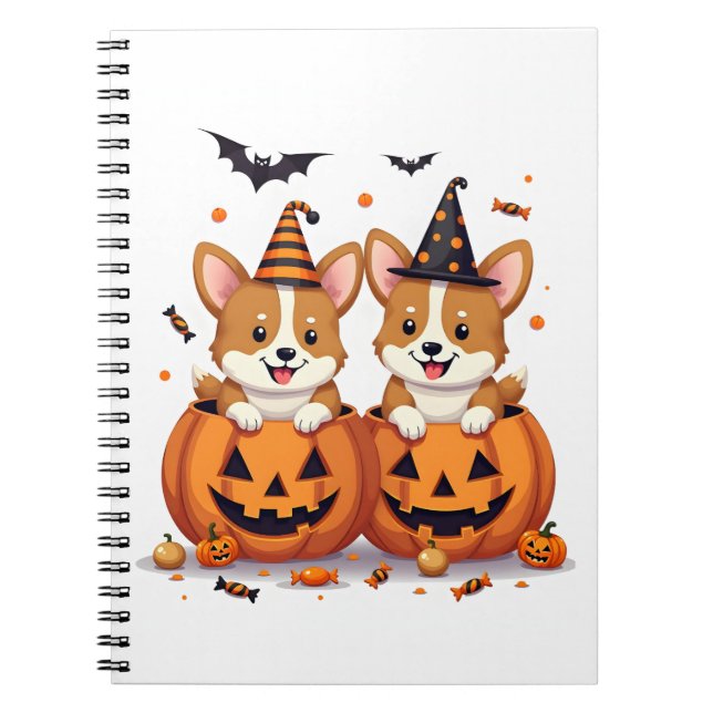 Cuaderno Fiesta de calabaza corgi (Frente)