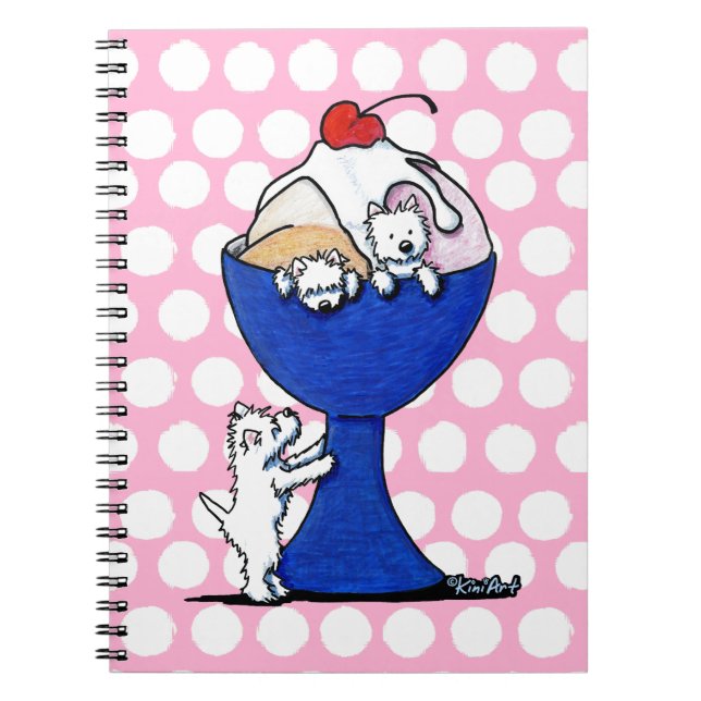 Cuaderno Fiesta de Crema de Hielo Westie (Frente)