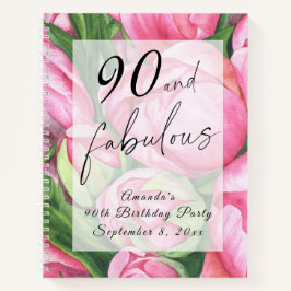 Cuaderno Fiesta de cumpleaños 90 de Peonies