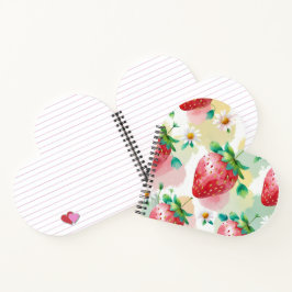 Cuaderno Fiesta de cumpleaños de arcoiris de fresas cutánea