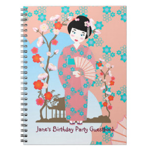 Cuaderno Fiesta de cumpleaños de Geisha chica