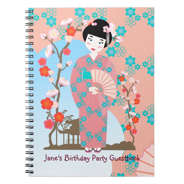 Cuaderno Fiesta de cumpleaños de Geisha chica (Frente)