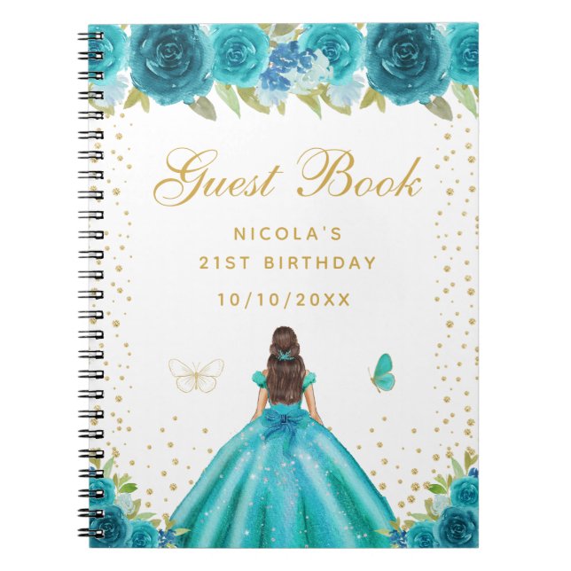 Cuaderno Fiesta de Cumpleaños de la Princesa de Cabello Mor (Frente)