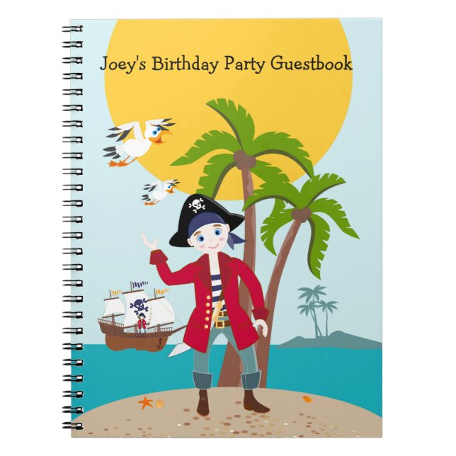 Cuaderno Fiesta de cumpleaños de niño pirata (Frente)