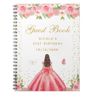 Cuaderno Fiesta de Cumpleaños de Princesa con Cabello Casta
