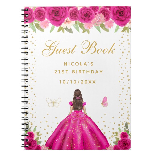 Cuaderno Fiesta de Cumpleaños de Princesa con Cabello Casta (Frente)