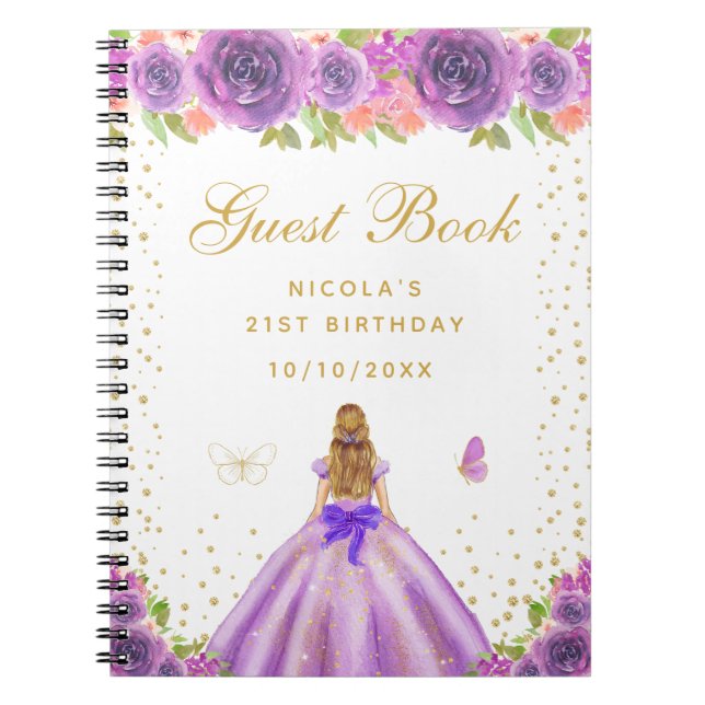 Cuaderno Fiesta de Cumpleaños de Princesa con Cabello Rubio (Frente)