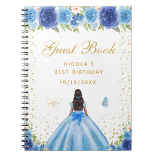 Cuaderno Fiesta de Cumpleaños de Princesa de Piel Oscura co