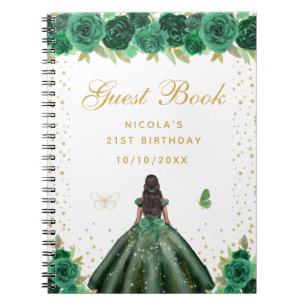Cuaderno Fiesta de Cumpleaños de Princesa de Piel Oscura co