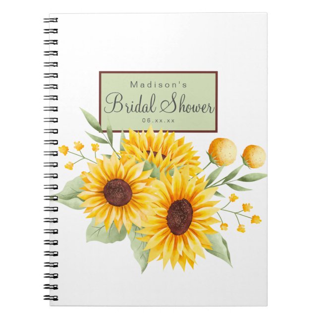 Cuaderno Fiesta de Despedida de Soltera con Girasoles (Frente)