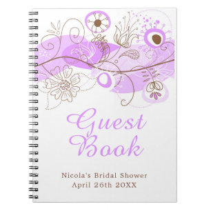 Cuaderno Fiesta de Despedida de Soltera con Giro Floral Púr
