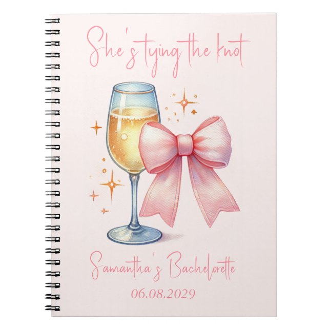 Cuaderno Fiesta de Despedida de Soltera de Lazo Rosa Coquet (Frente)