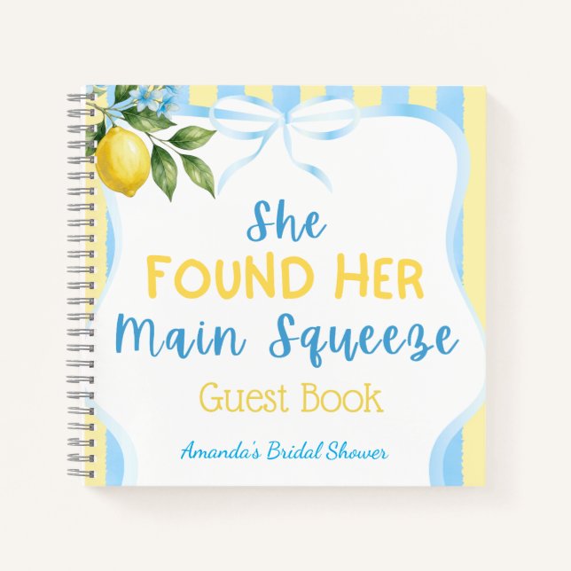 Cuaderno Fiesta de Despedida de Soltera Floral Blue Stripe  (Anverso)