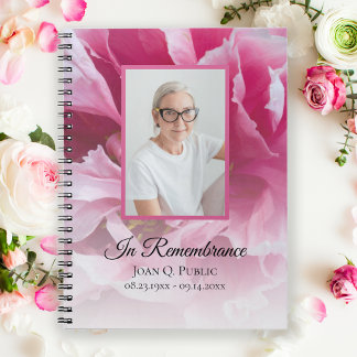 Cuaderno Fiesta de flores rosadas en funeral de vida