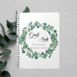 Cuaderno Fiesta de graduación de libros de invitados eucali