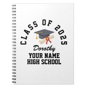 Cuaderno Fiesta de graduación personalizada de escuela secu