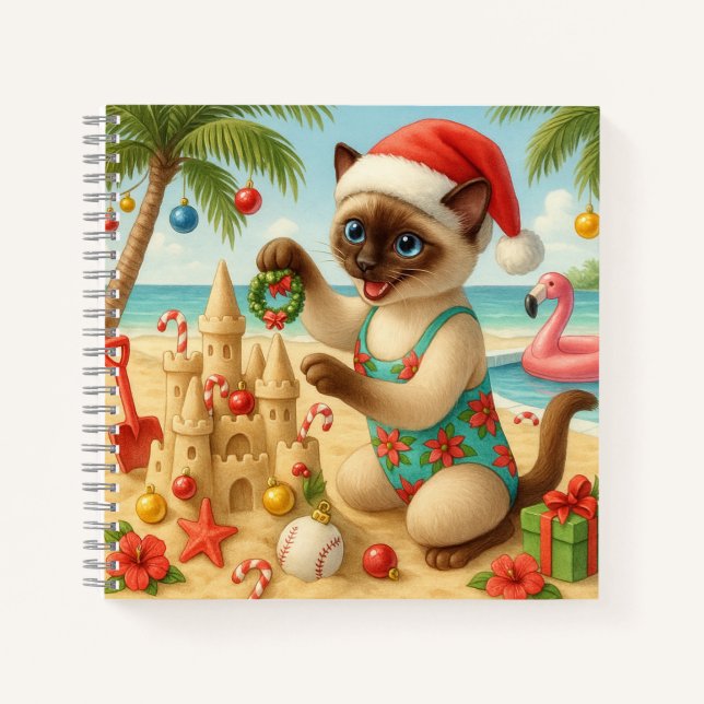 Cuaderno Fiesta de grupos de Navidades de gato (Anverso)