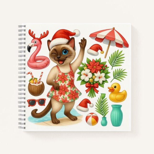 Cuaderno Fiesta de grupos de Navidades de gato (Anverso)