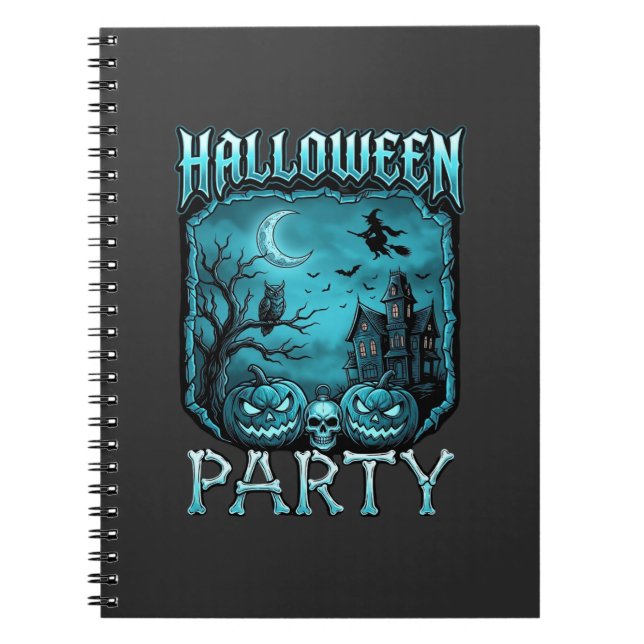 Cuaderno Fiesta de Halloween Casa Embrujada Calabazas Cráne (Frente)