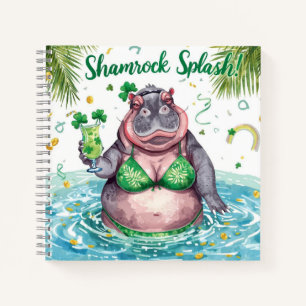 Cuaderno fiesta de hipopótamos en la piscina el día de San 