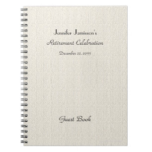 Cuaderno Fiesta de Jubilación Libro de Huéspedes, Burlap co