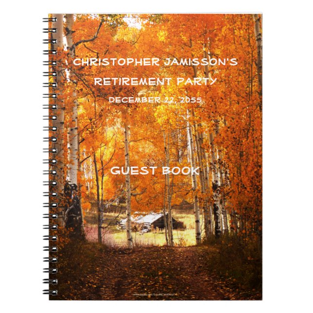 Cuaderno Fiesta de Jubilación Libro de Huéspedes, Cabina en (Frente)