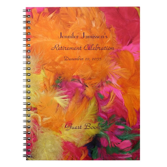 Cuaderno Fiesta de Jubilación Libro de Invitados, Naranja F (Frente)
