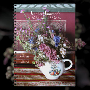 Cuaderno Fiesta de Jubilación Libro Invitado, Floral de tet