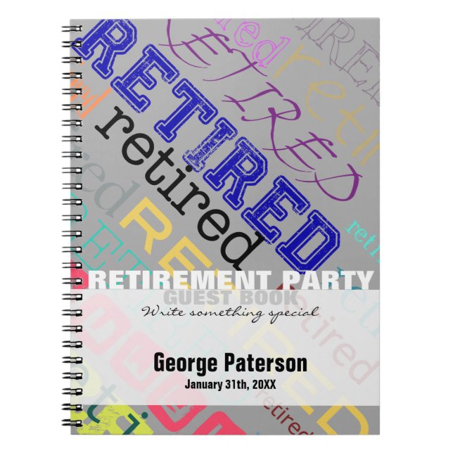 Cuaderno Fiesta de Jubilación Personalizado Retirado Libro  (Frente)