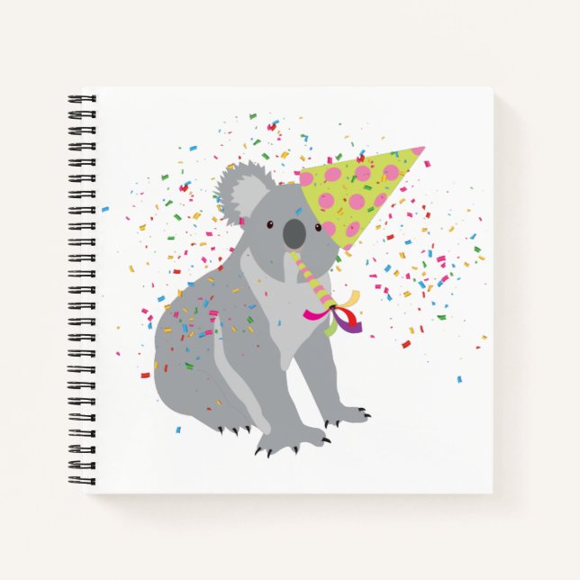 Cuaderno Fiesta de Koala - Animales Divirtiéndose (Anverso)