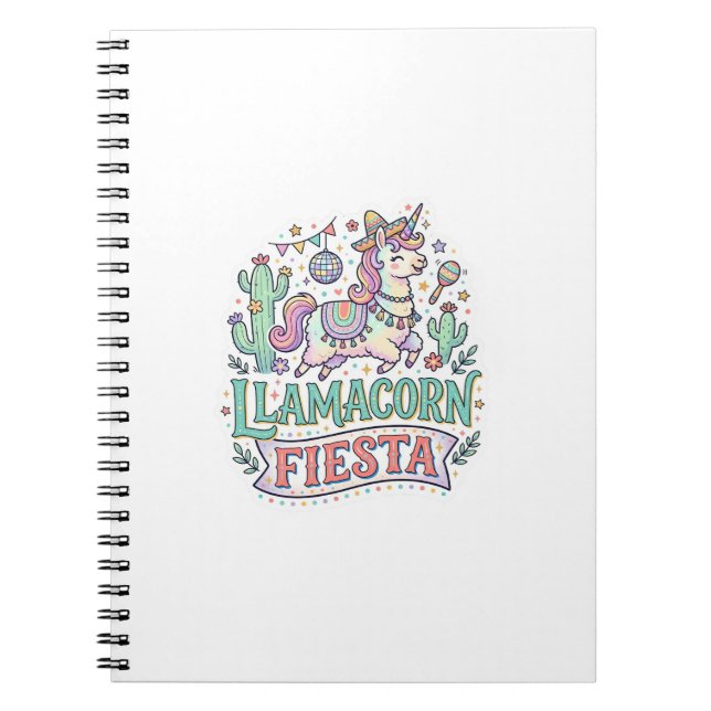 Cuaderno Fiesta de Llamacornio Unicornio Vector Premium Art (Frente)