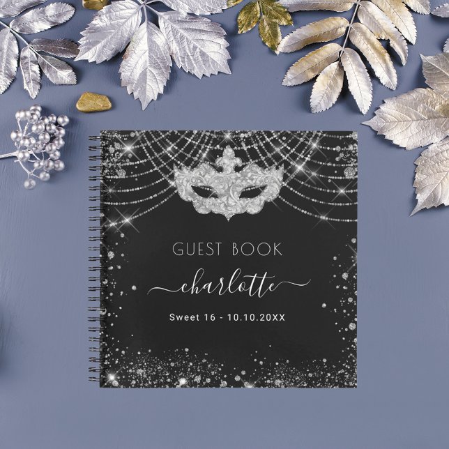 Cuaderno Fiesta de máscaras de plata negra de cumpleaños de (Subido por el creador)