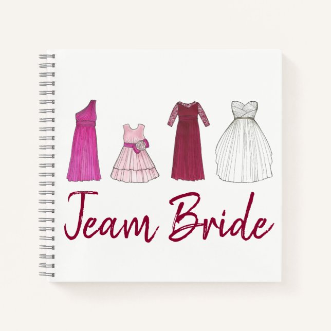 Cuaderno Fiesta de matrimonio de novias personalizada Team  (Anverso)