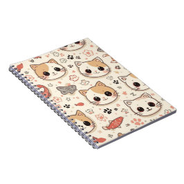 Cuaderno Fiesta de patrón de gatito simple de gato mascota