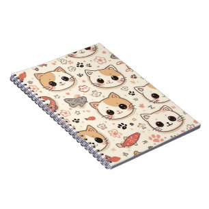 Cuaderno Fiesta de patrón de gatito simple de gato mascota