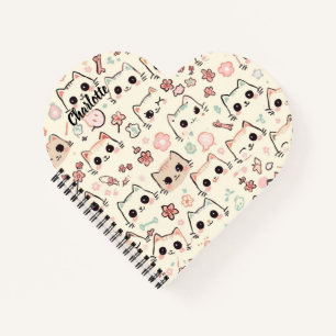 Cuaderno Fiesta de patrón de gatito simple de gato mascota