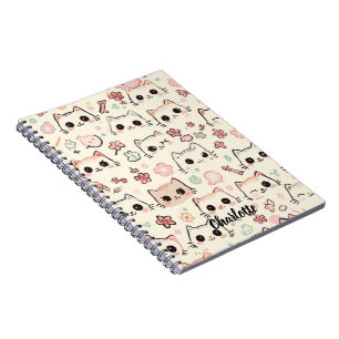 Cuaderno Fiesta de patrón de gatito simple de gato mascota