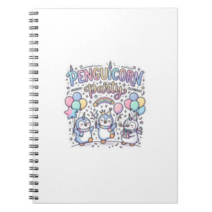 Cuaderno Fiesta de Penguicornio Unicornio Vector Premium Ve