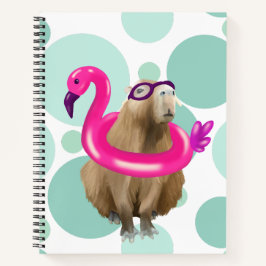 Cuaderno Fiesta De Piscina Cute Capybara Con Suelo De Flami