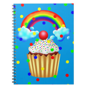 Cuaderno Fiesta de tortas con arcoiris y salpicaduras