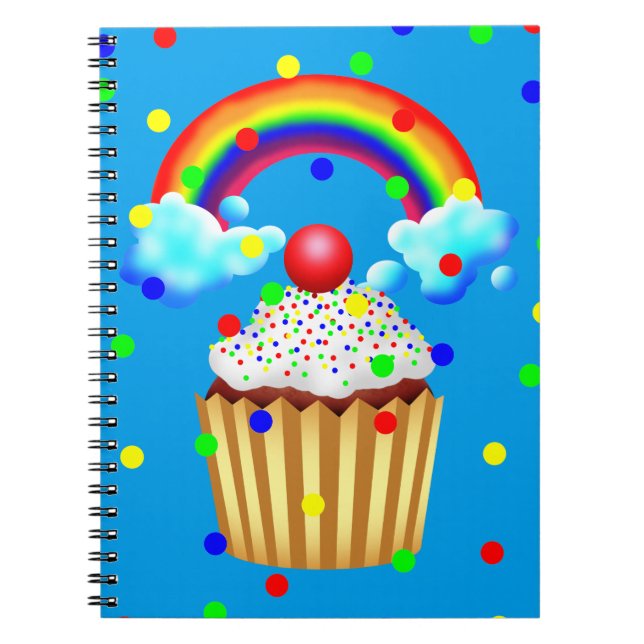 Cuaderno Fiesta de tortas con arcoiris y salpicaduras (Frente)