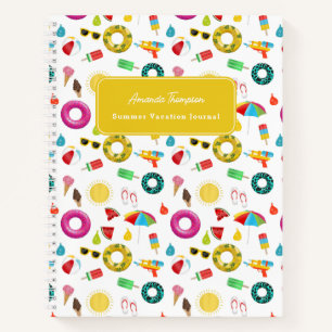 Cuaderno Fiesta de Verano Piscina de Playa Diversión Vacaci