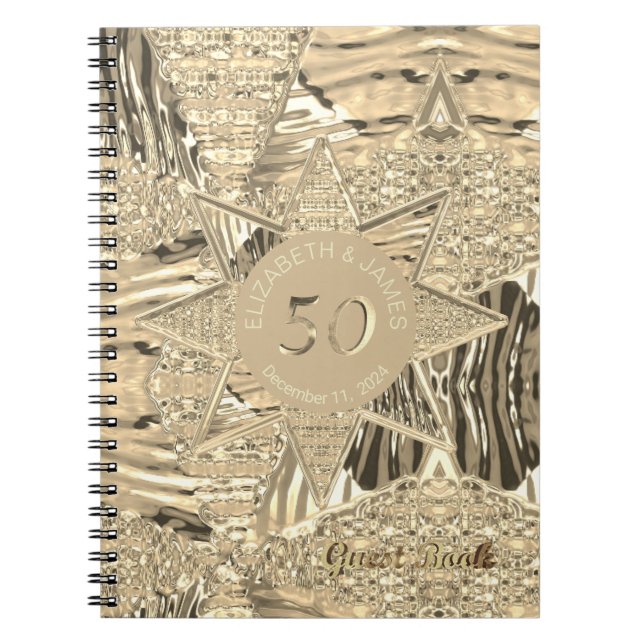 Cuaderno fiesta del 50° aniversario Libro de oro Boda invit (Frente)