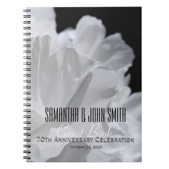 Cuaderno fiesta del 70° Aniversario del Boda Peony GuestBoo (Frente)
