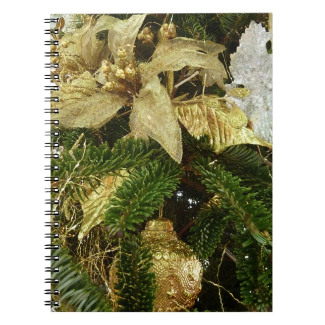 Cuaderno Fiesta del Árbol de Navidad Plateado y Oro II (Frente)