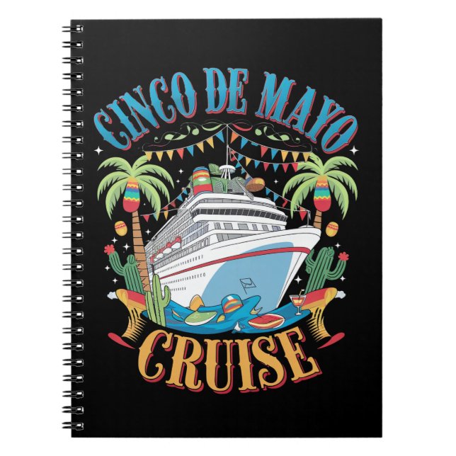 Cuaderno Fiesta del barco mexicano Cinco De Mayo (Frente)