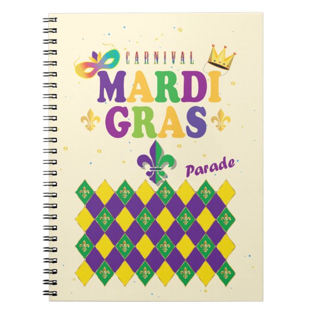 Cuaderno Fiesta del Carnaval de Mardi Gras (Frente)