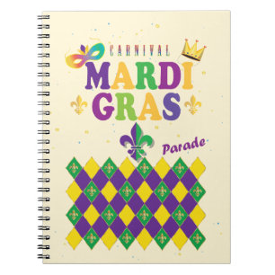 Cuaderno Fiesta del Carnaval de Mardi Gras, patrón Fleur d